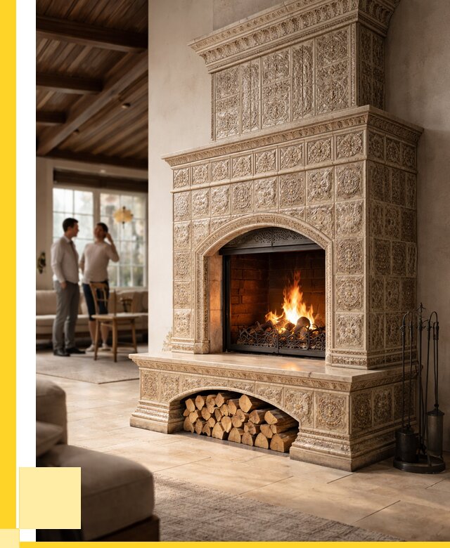 Купить изразцовый камин в Новокубанске от 259950 р. | ЭриданНкб