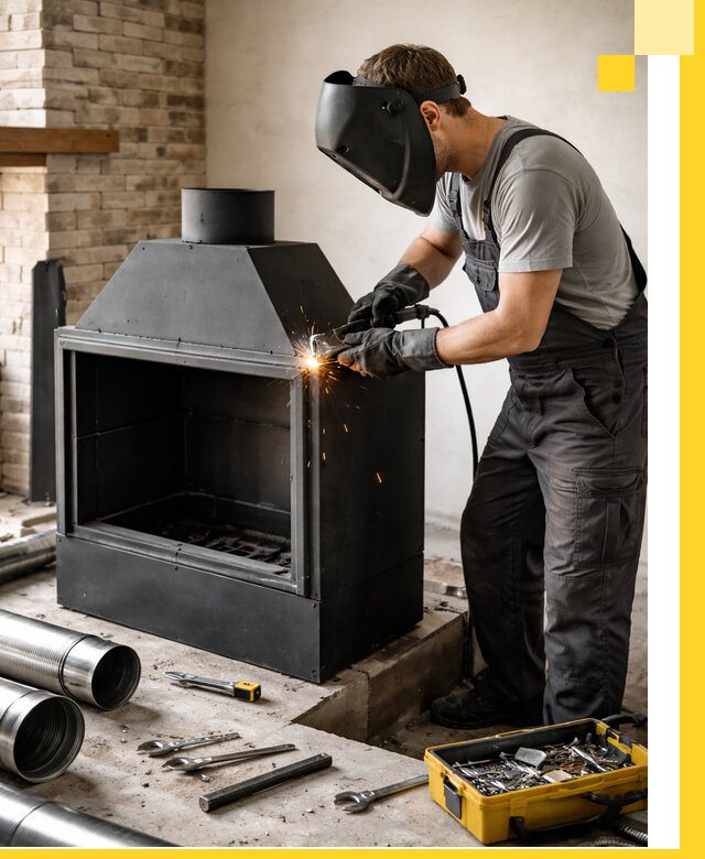 Продажа и установка металлических каминов в Новокубанске под ключ