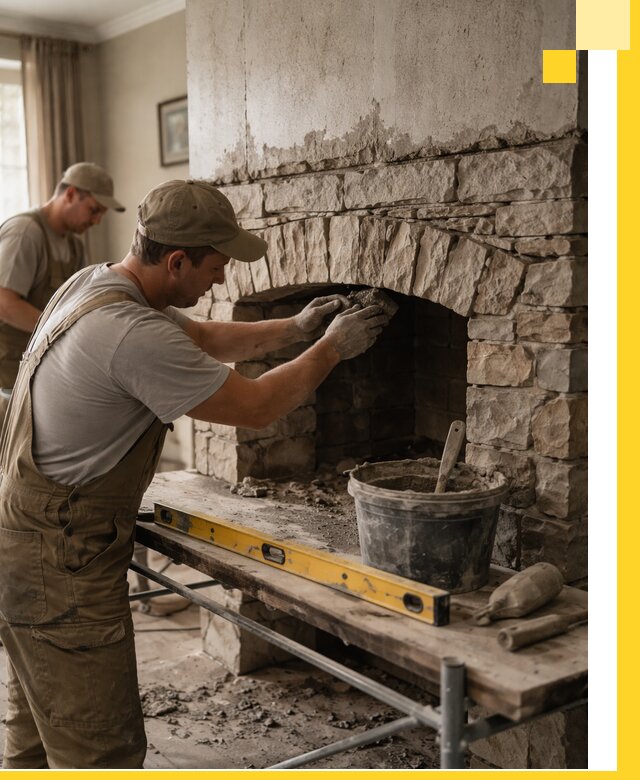 Изготовление каминов под ключ в Новокубанске, монтаж и отделка