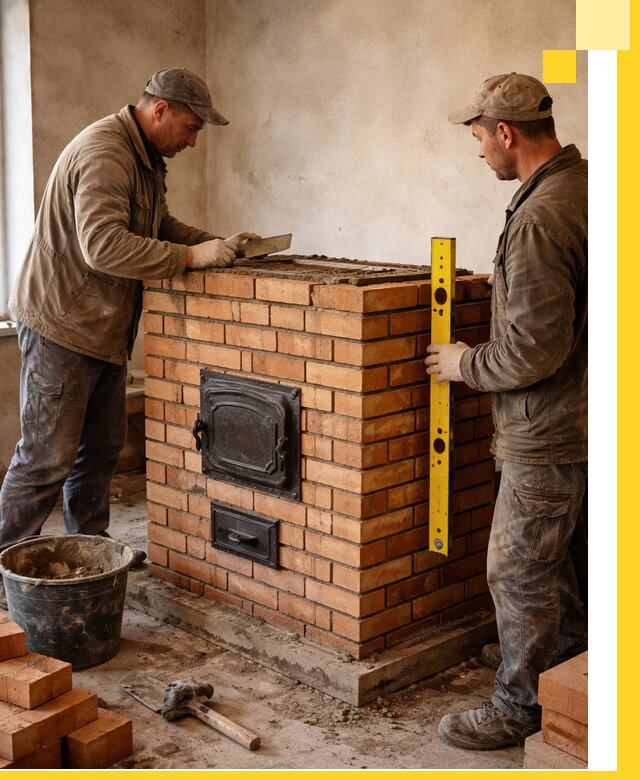 Отопительные печи под ключ в Новокубанске, установка и сборка