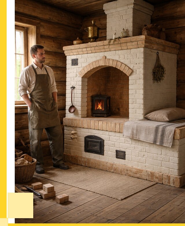 Русские печи с лежанкой под ключ в Новокубанске от 155970 р. ЭриданНкб