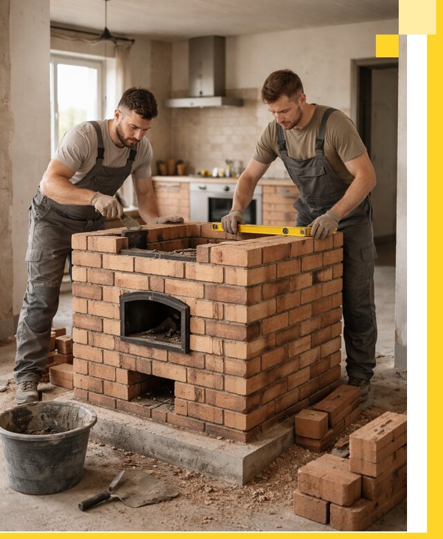 Установка и монтаж печей в частном доме в Новокубанске под ключ