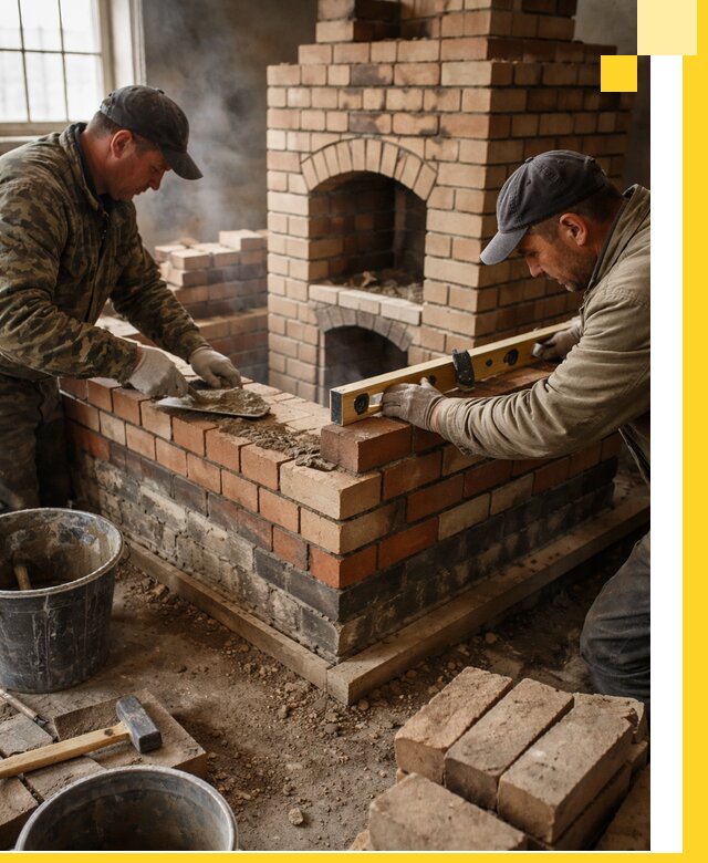 Изготовление и монтаж печей и каминов из кирпича в Новокубанске