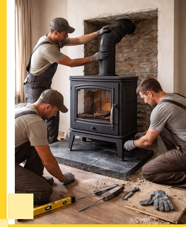 Монтаж печи камина в частном доме в Новокубанске от 25995 р. | ЭриданНкб