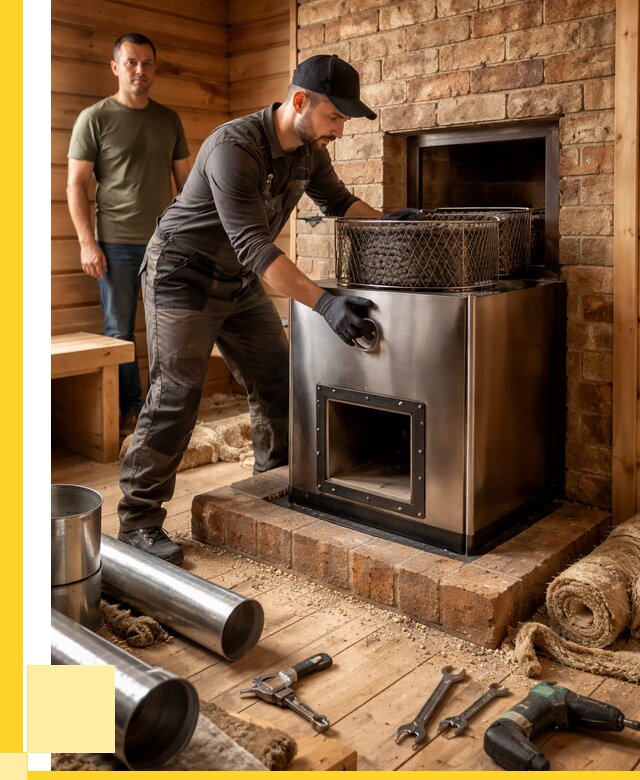 Монтаж банных печей под ключ в Новокубанске от 18716 р., ЭриданНкб