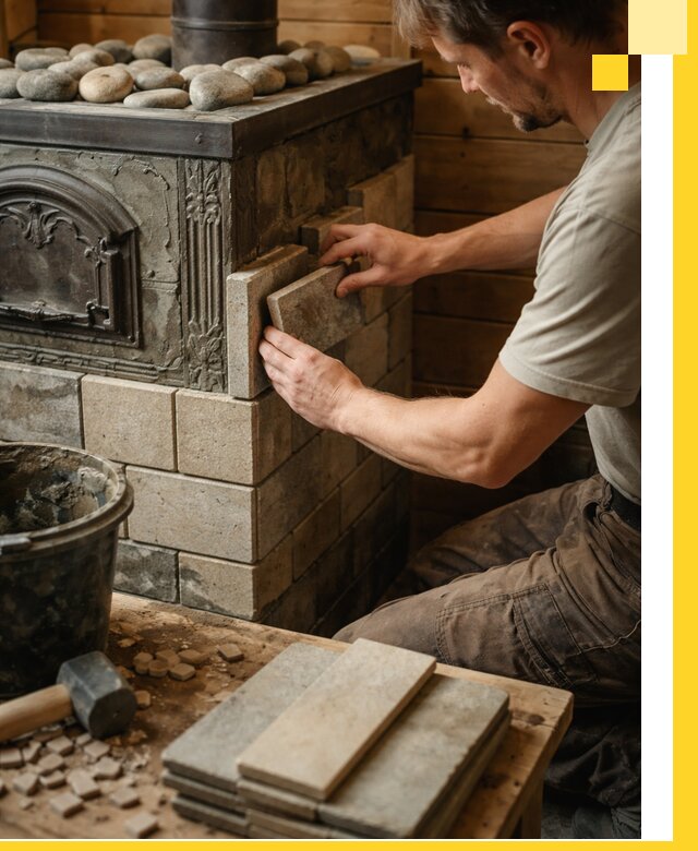 Облицовка банных печей в Новокубанске профессиональная отделка