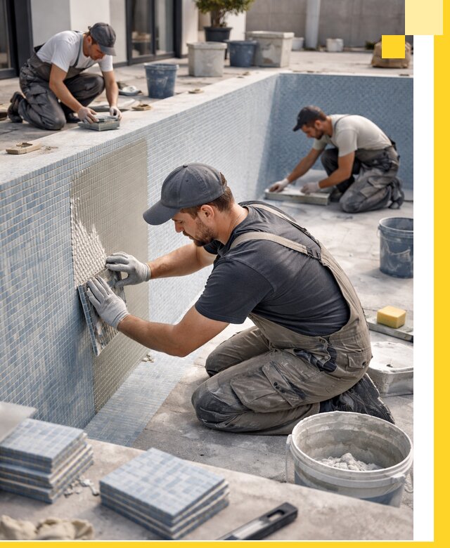 Облицовка бассейнов в Новокубанске плитка мозаика гидроизоляция