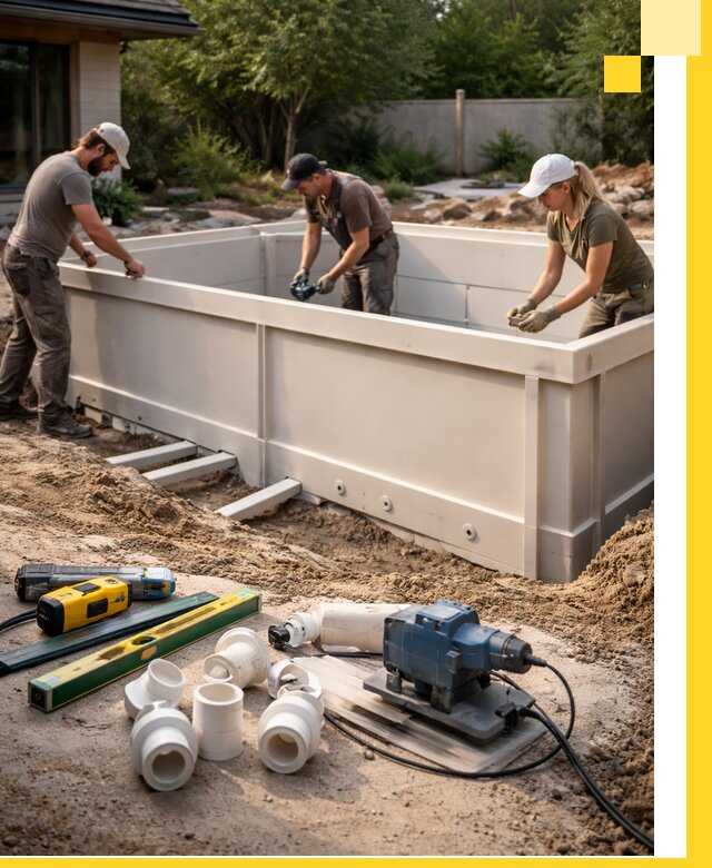 Установка полипропиленовых бассейнов под ключ в Новокубанске