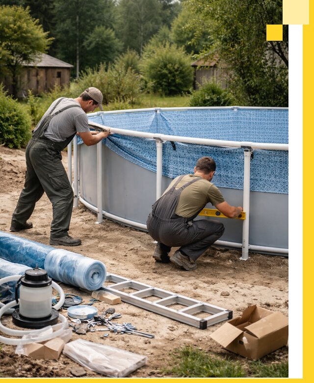 Установка и монтаж каркасных бассейнов в Новокубанске под ключ