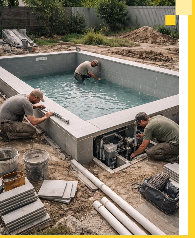 Строительство и монтаж бассейнов для дачи под ключ в Новокубанске