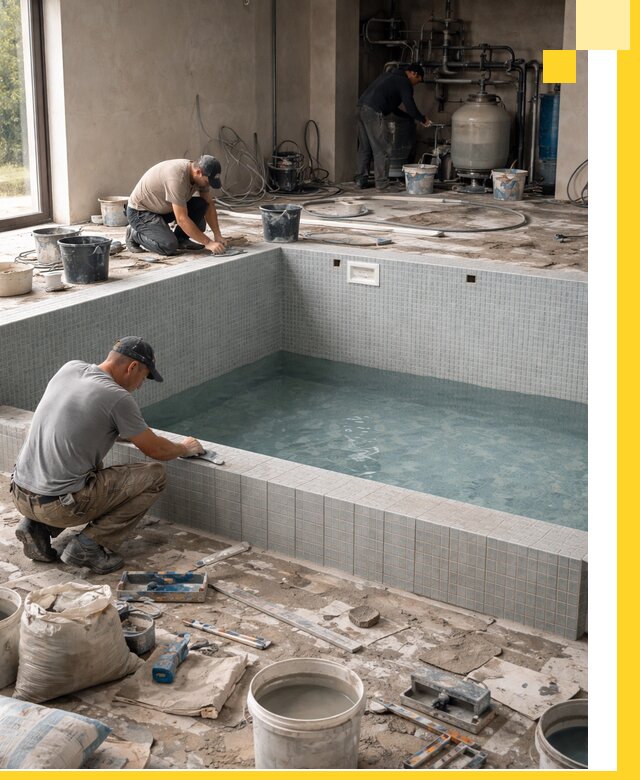 Строительство и монтаж бассейнов в помещении в Новокубанске