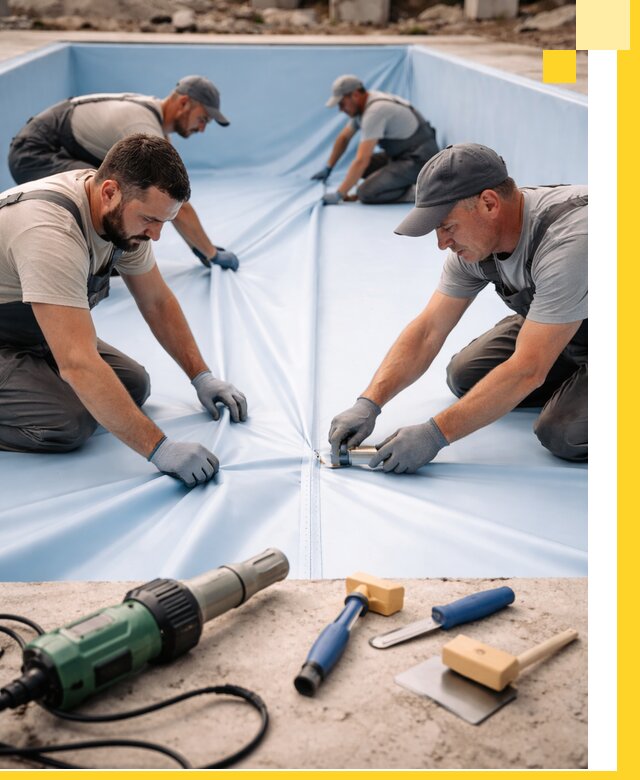 ПВХ пленка для бассейнов с монтажом и гарантией в Новокубанске