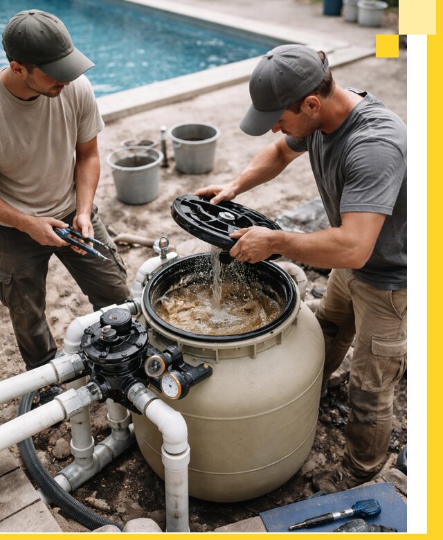 Установка и обслуживание песочных фильтров для бассейнов в Новокубанске