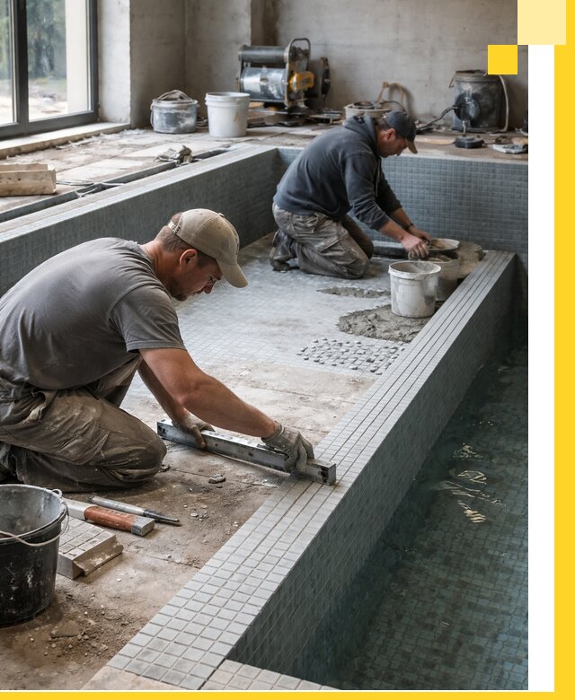 Строительство бассейна в частном доме в Новокубанске под ключ