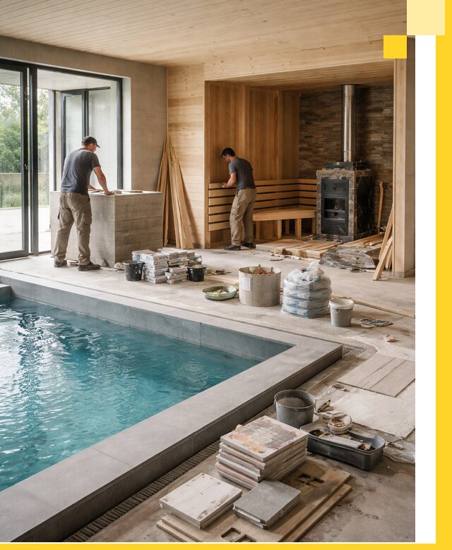 Проектирование и строительство бань с бассейном в Новокубанске