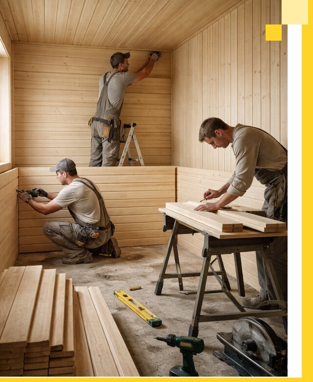 Обшивка саун в Новокубанске из натуральной древесины под ключ