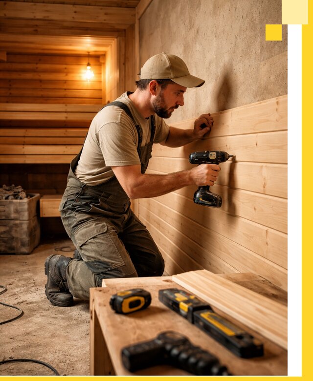 Профессиональная внутренняя отделка бани в Новокубанске под ключ