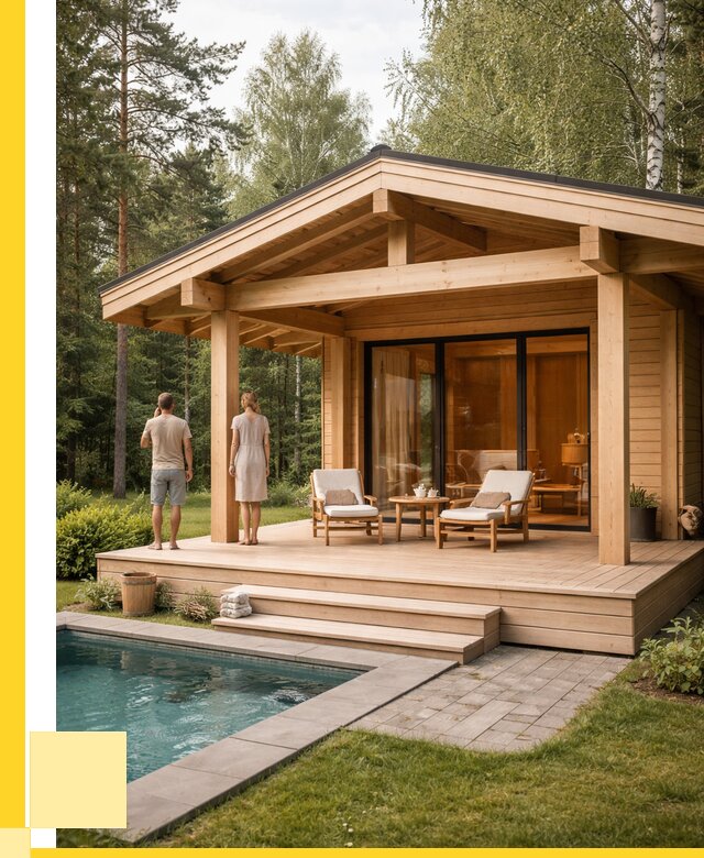 Бани с террасой под ключ в Новокубанске от 623880 р. | ЭриданНкб