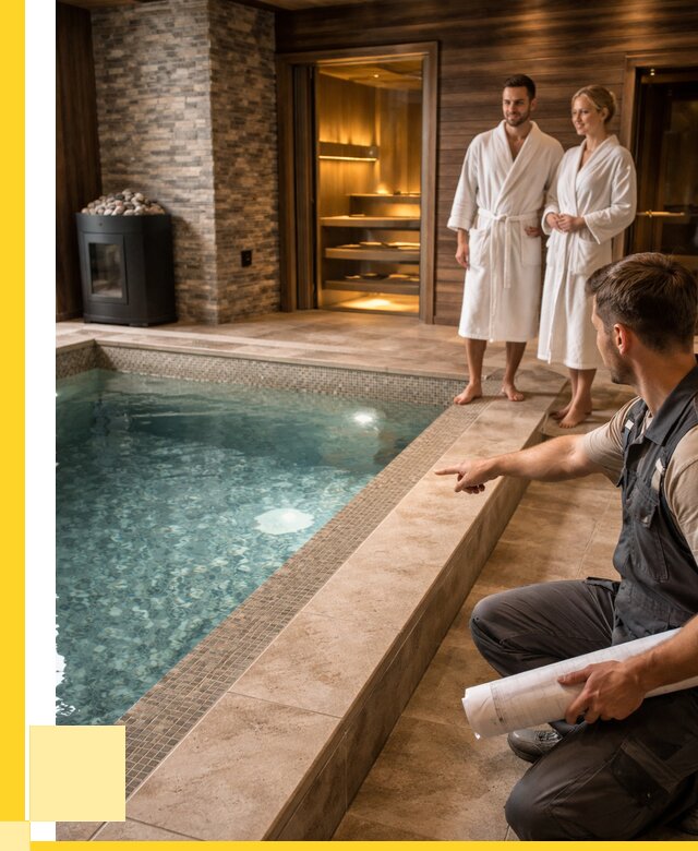 Проект бани с бассейном под ключ в Новокубанске от 67587 р. | ЭриданНкб