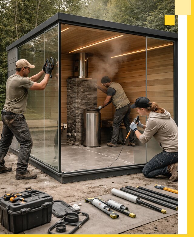 Проектирование и строительство стеклянных бань в Новокубанске