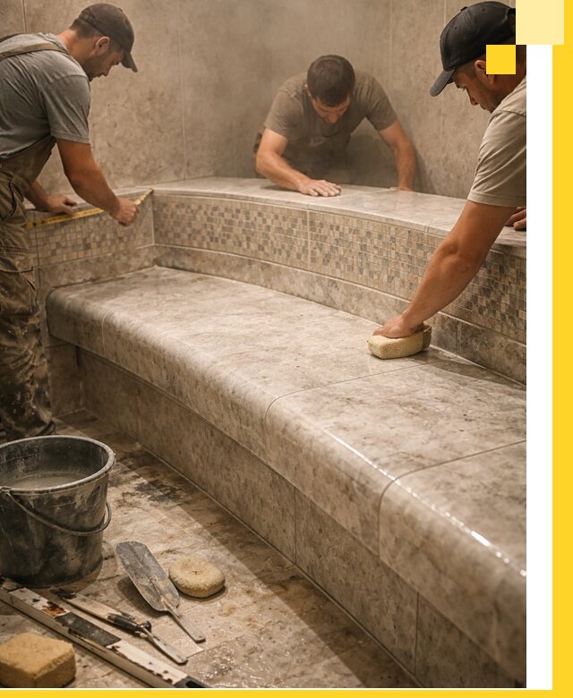 Изготовление и установка сидений для хамама в Новокубанске