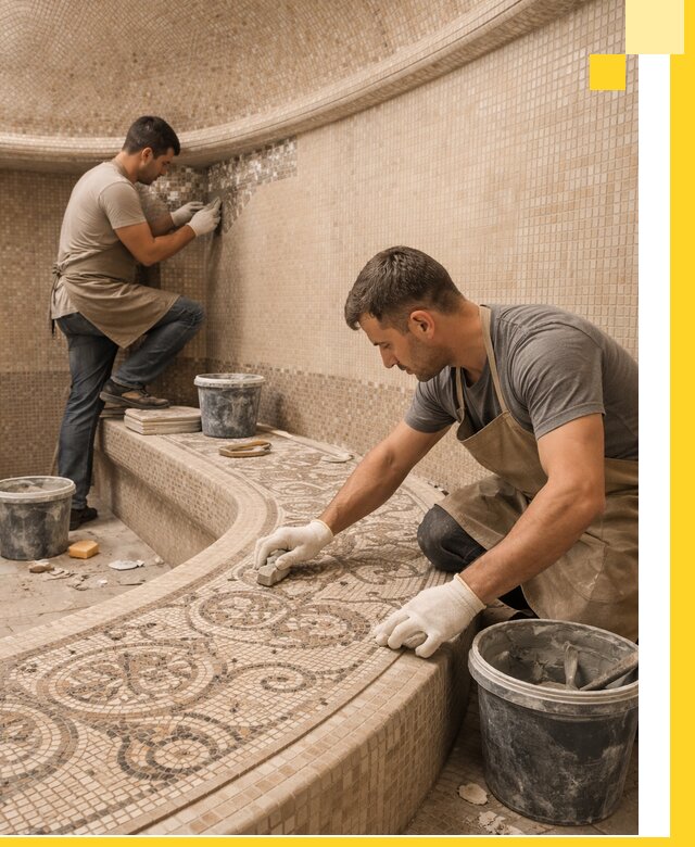 Плитка для хамама в Новокубанске, укладка, подбор и поставка